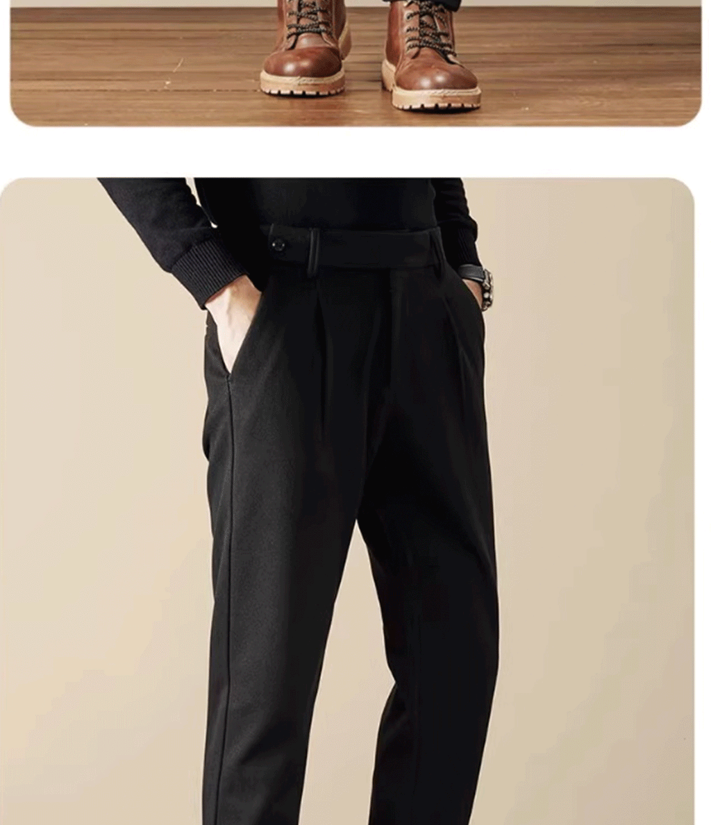 Business Casual Men's Brushed Khakis Straight Leg