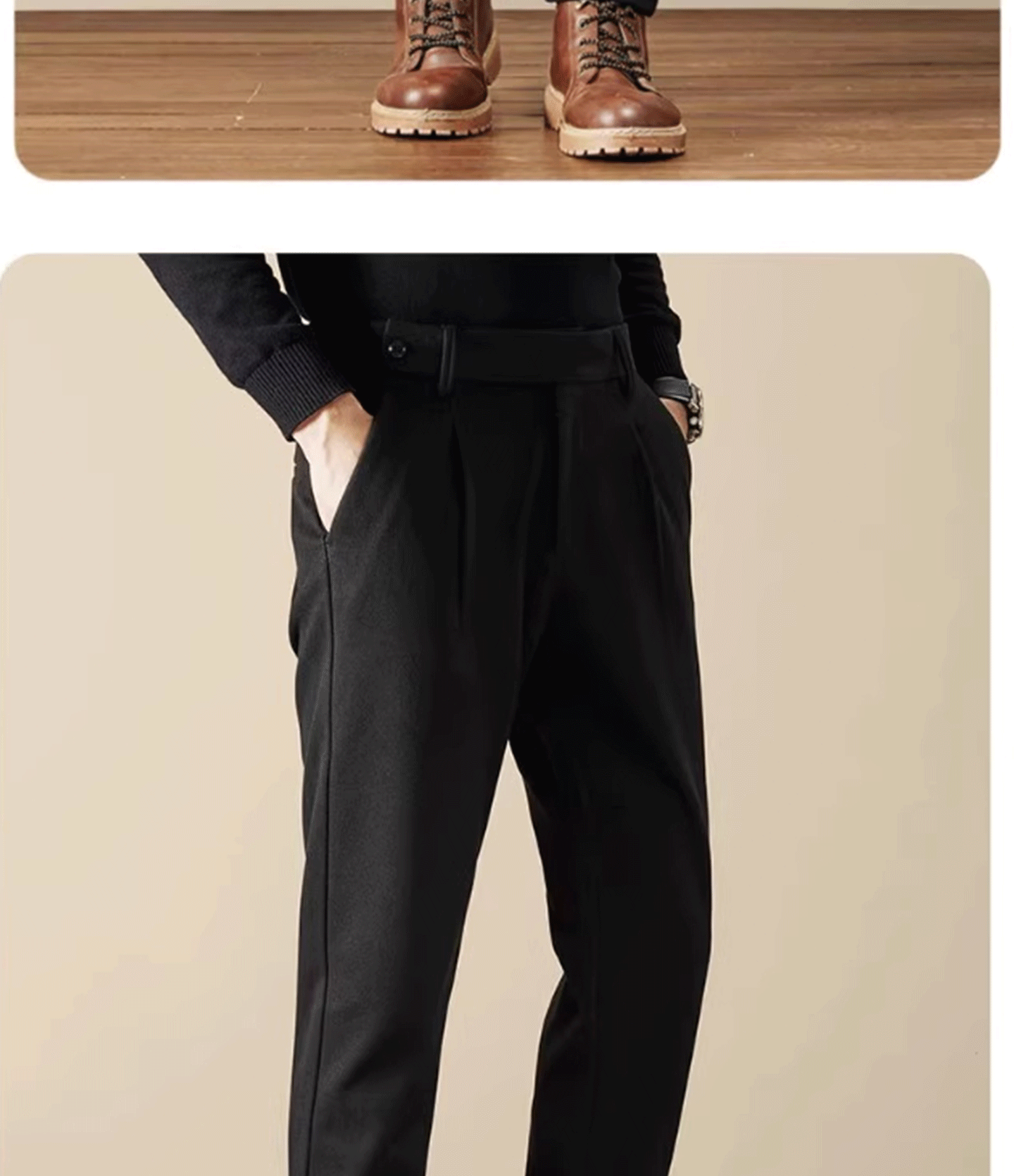 Business Casual Men's Brushed Khakis Straight Leg