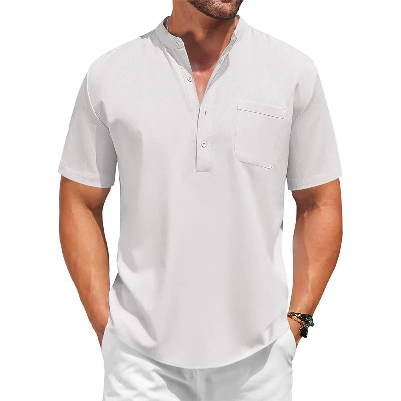 Mens Casual Henley Shirt