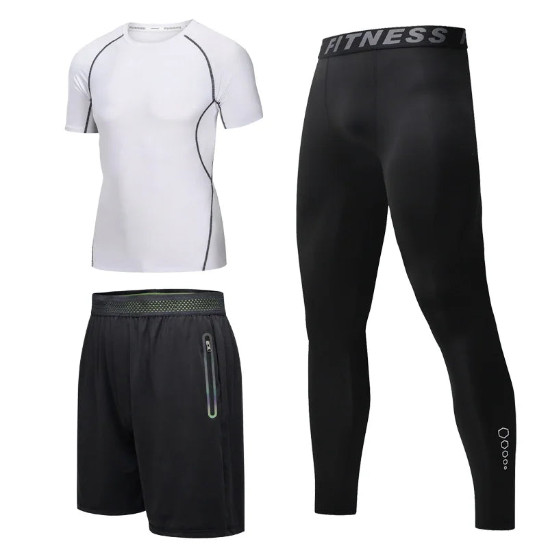 3 PCS Men's Fitness Workout Clothes Set