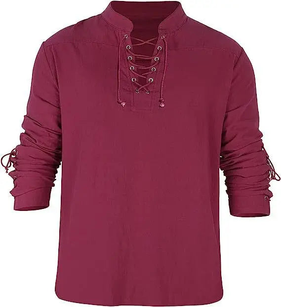 Men's Cotton Linen Shirt Long Sleeve