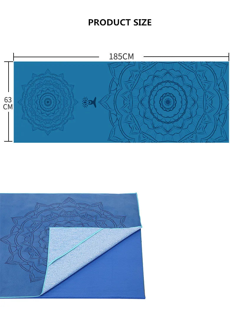 Hot Yoga Mat Towel  Printed Yoga Towel Non Slip Fitness Workout Mat Cover