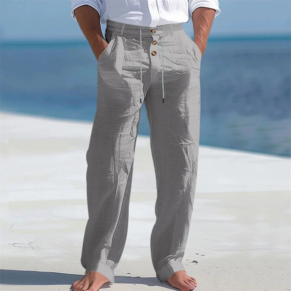 Men's Autumn Spring Cotton Casual Breathable Cozy Trousers