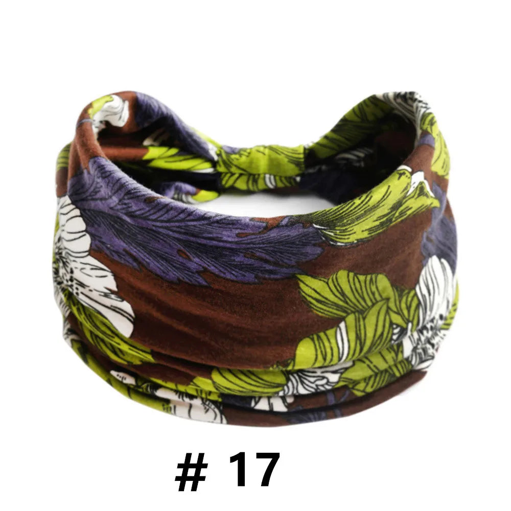 Boho Headbands for Women Cotton Wide Head Bands Stretch