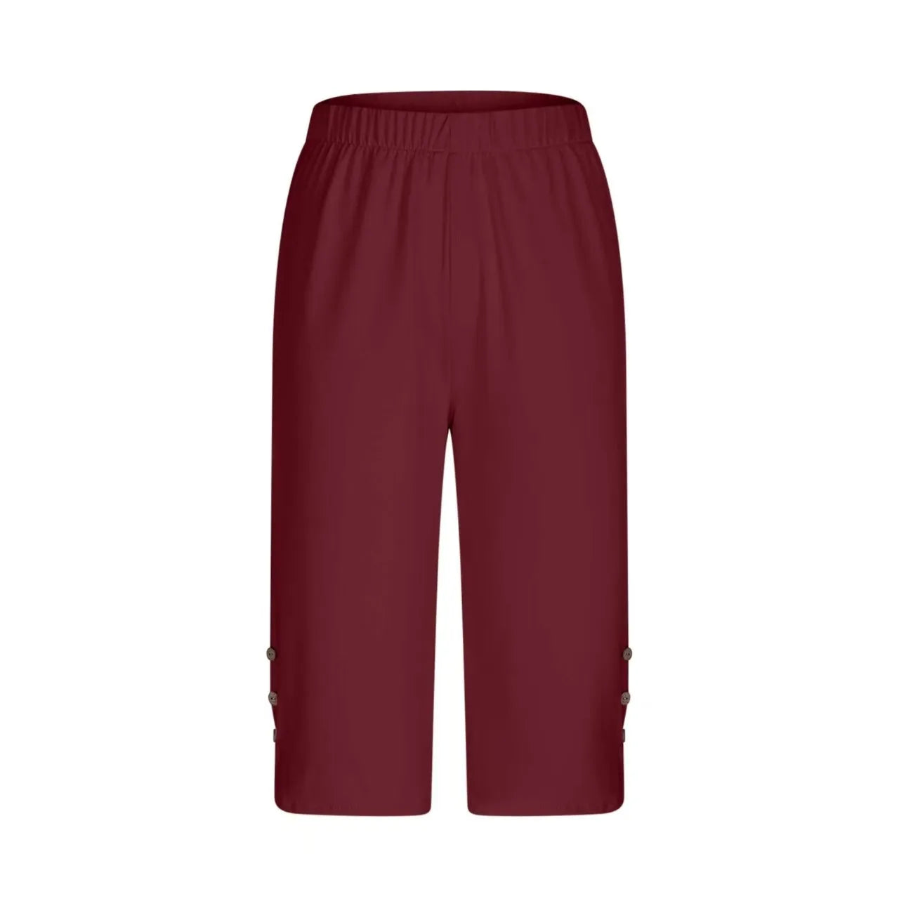 High-Waisted Elastic Women's Mid-Calf Trousers