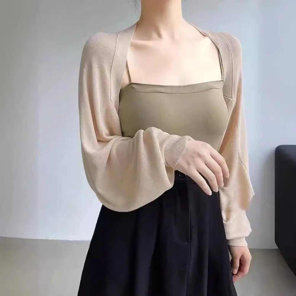 Fashion Summer Thin Knit Shawl Long Sleeve