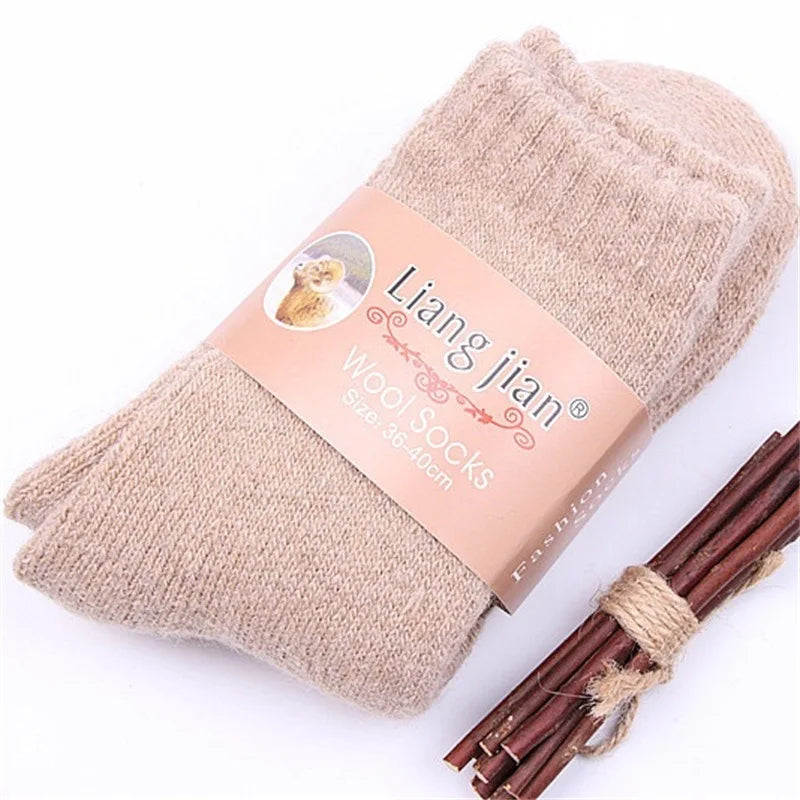Super Warm Male Men Thicker Solid Socks Merino Wool