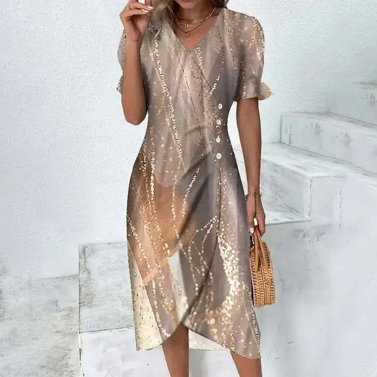 New 2026 Women's Boho Dresses Elegant Floral Print