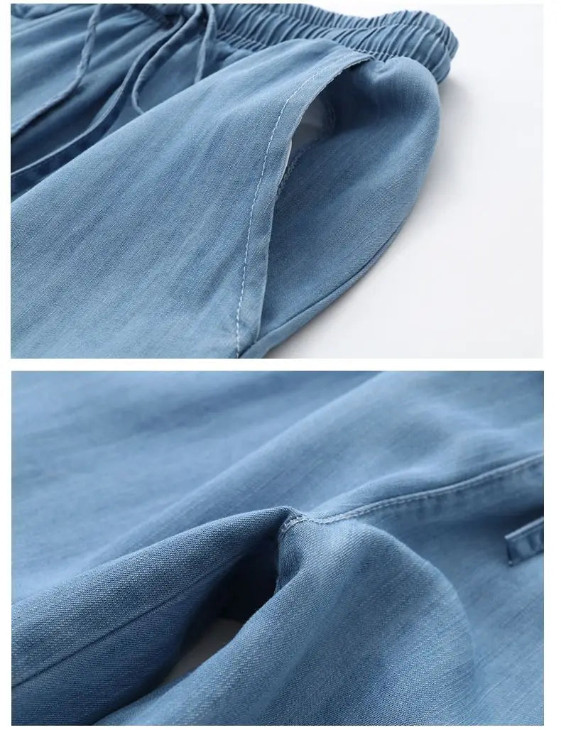 Women's Pants Summer Drawstring Wide-leg Pants