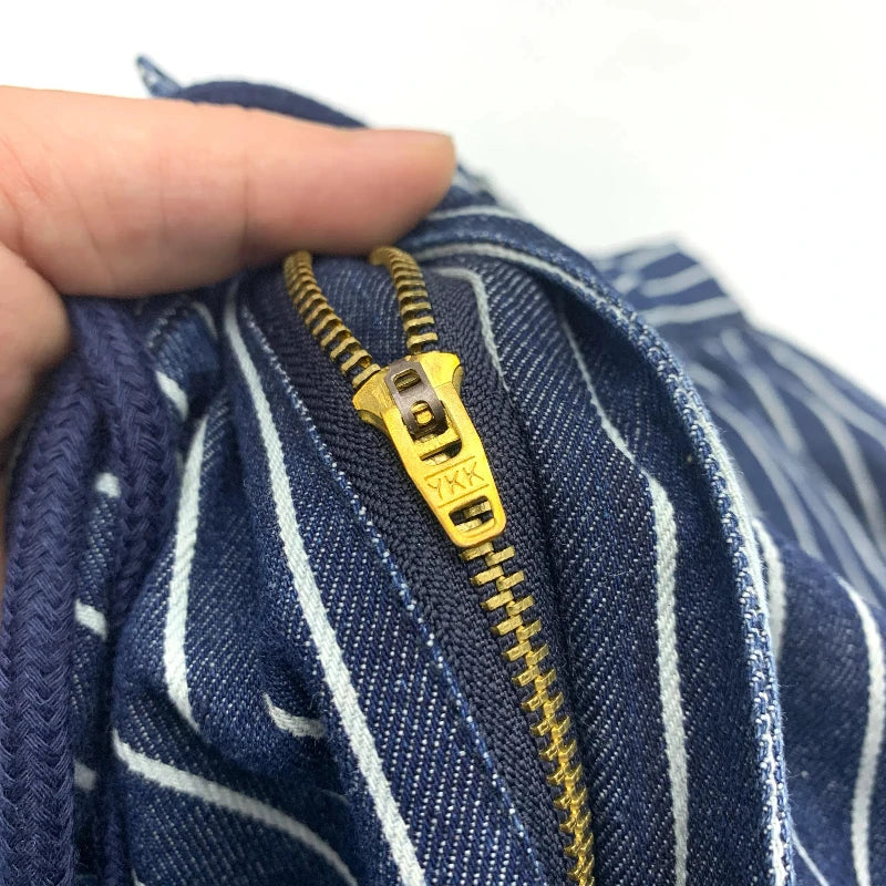 Striped slacks Loose straight