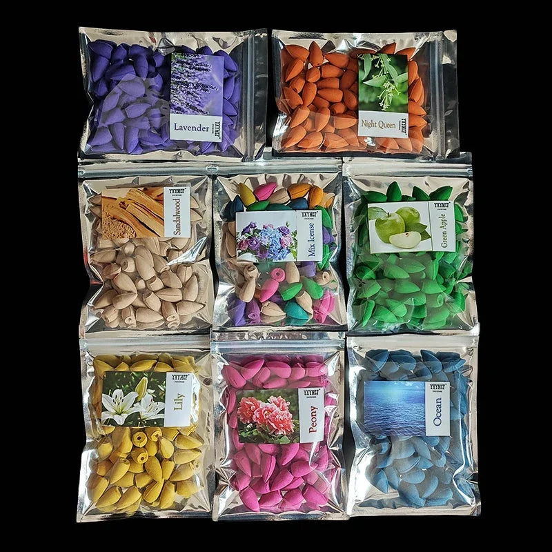 50pcs/bag Natural Waterfall Incense Cones Reflux Tower