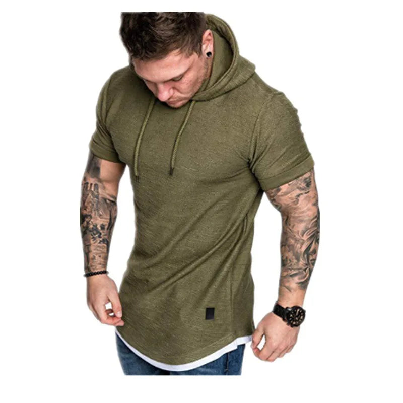 Short Sleeved T Shirt Summer Mens Clothing Mens Hooded T Shirt