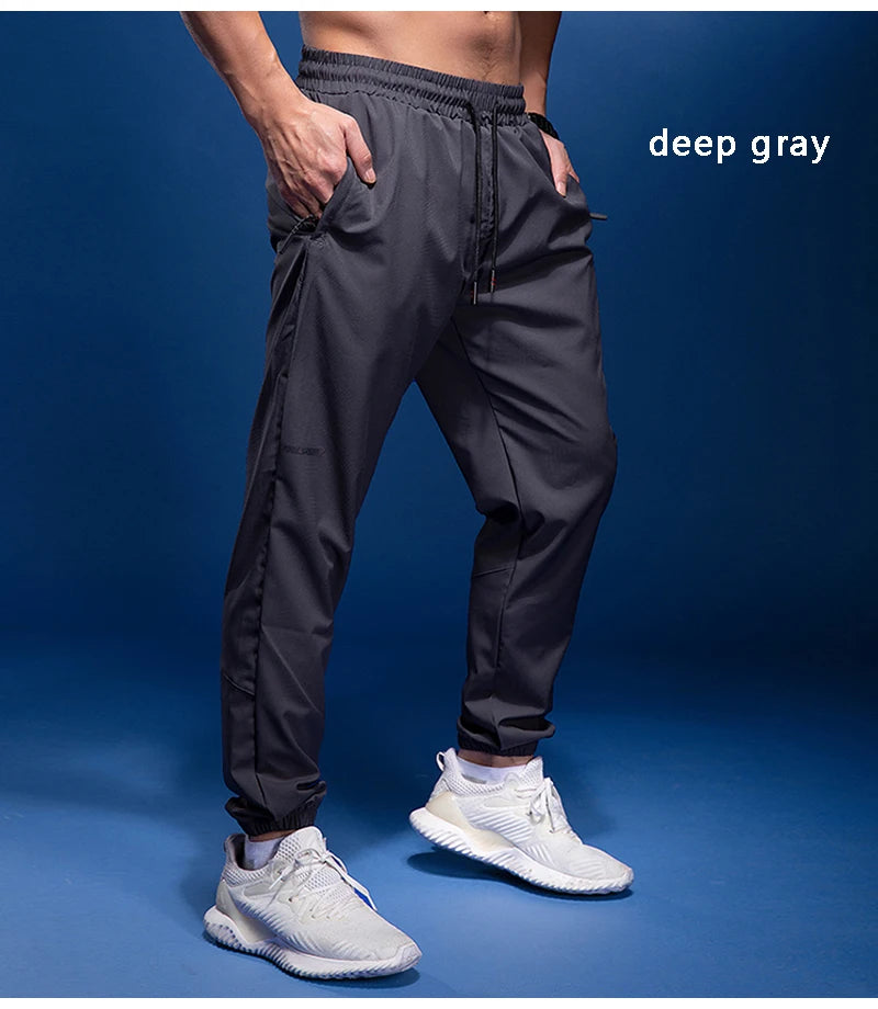 New Sport Pants Men Running Pants with Zipper Pockets