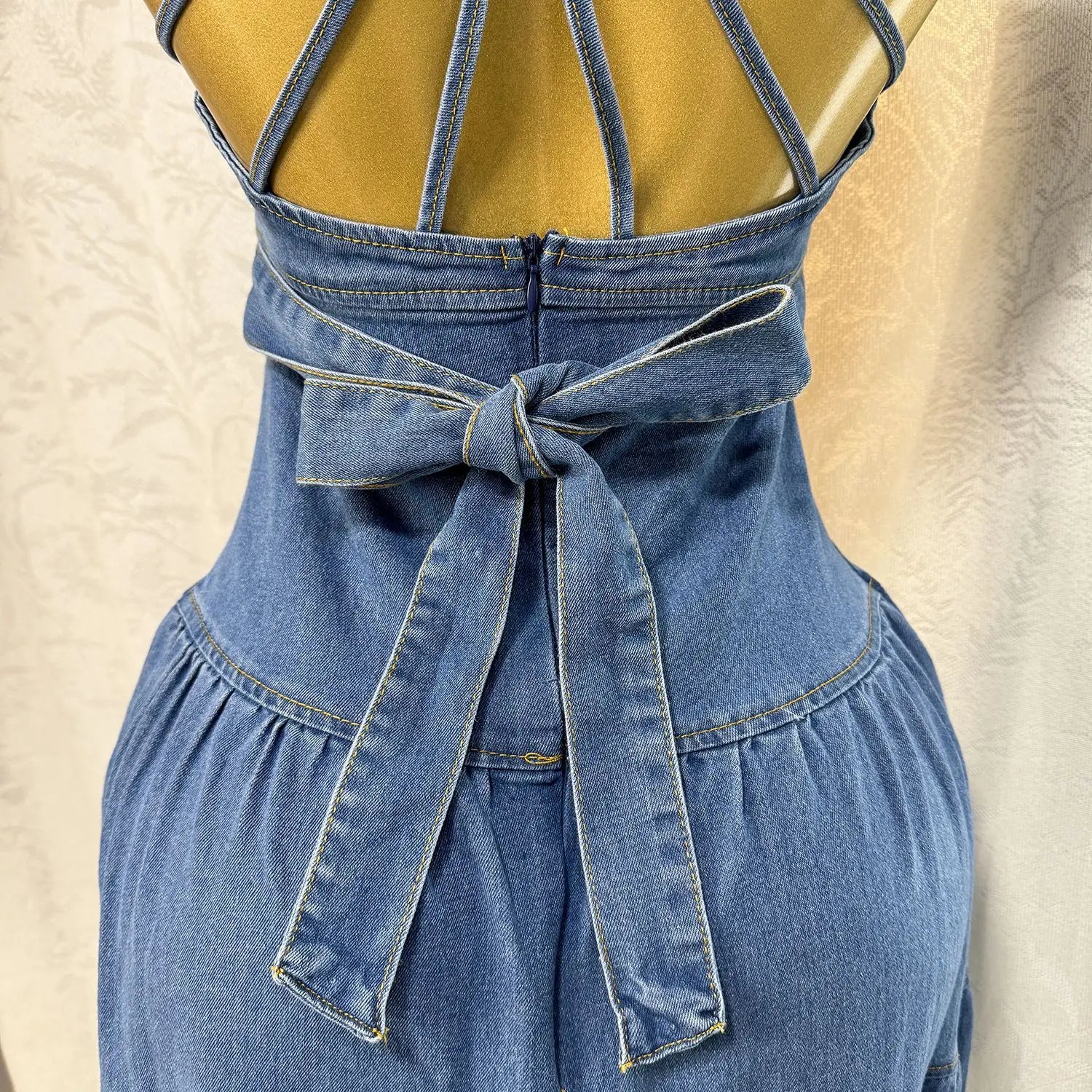 Long Dress Women Denim Dress Sling