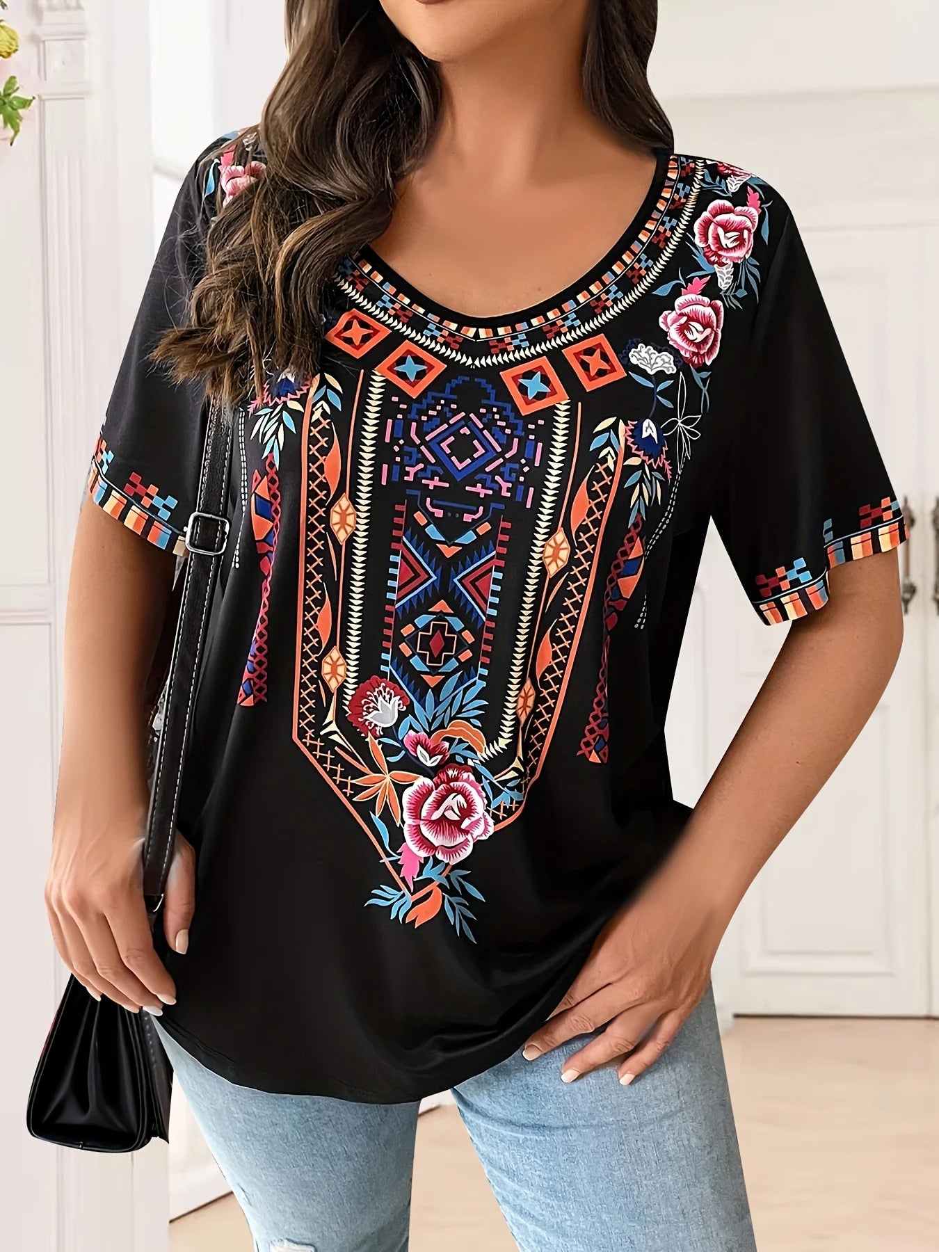 Plus Size Women's T-Shirt Boho Harajuku Graphic Print