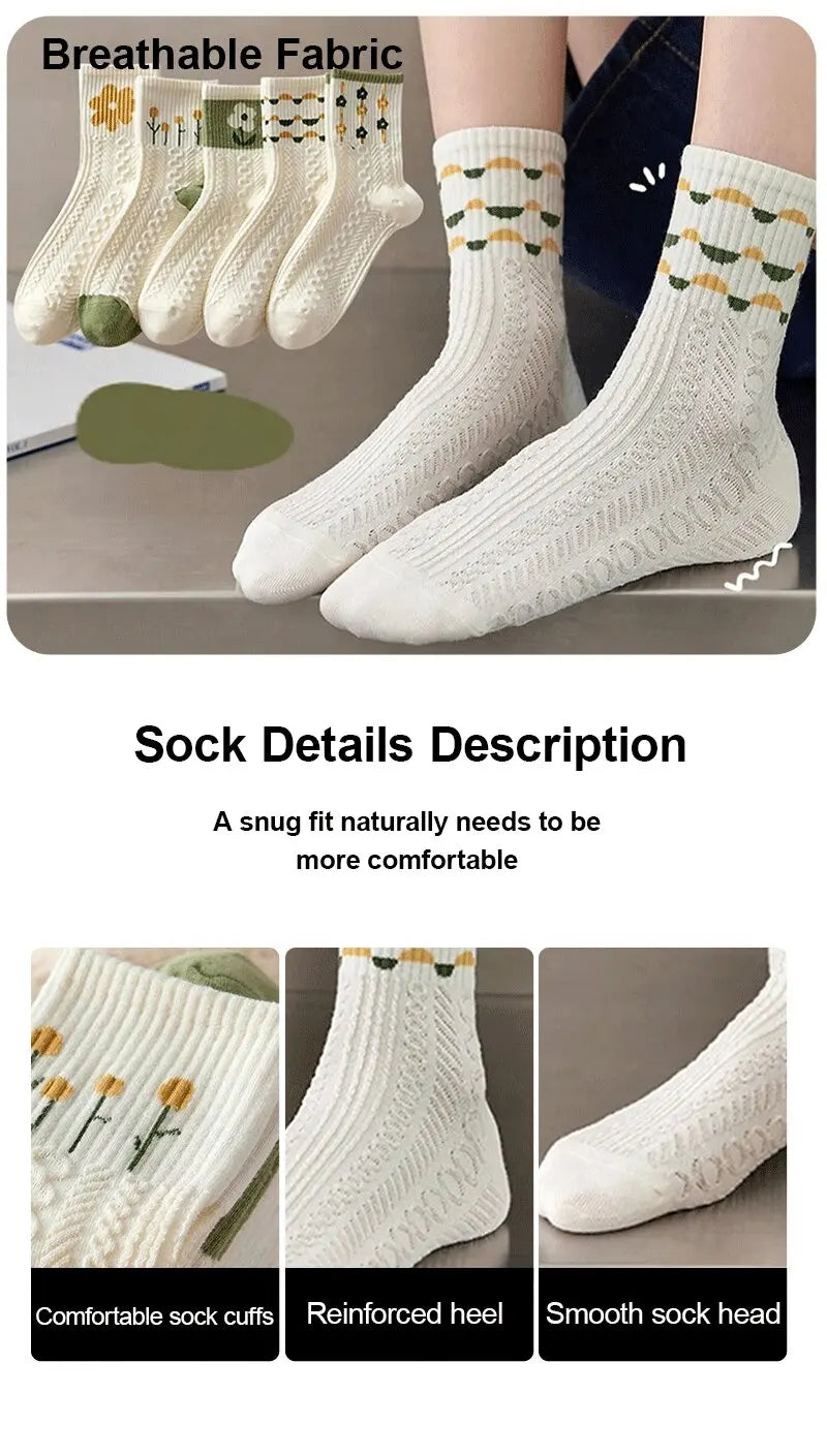 10 Pairs Women Cartoon Socks Creative Fashionable