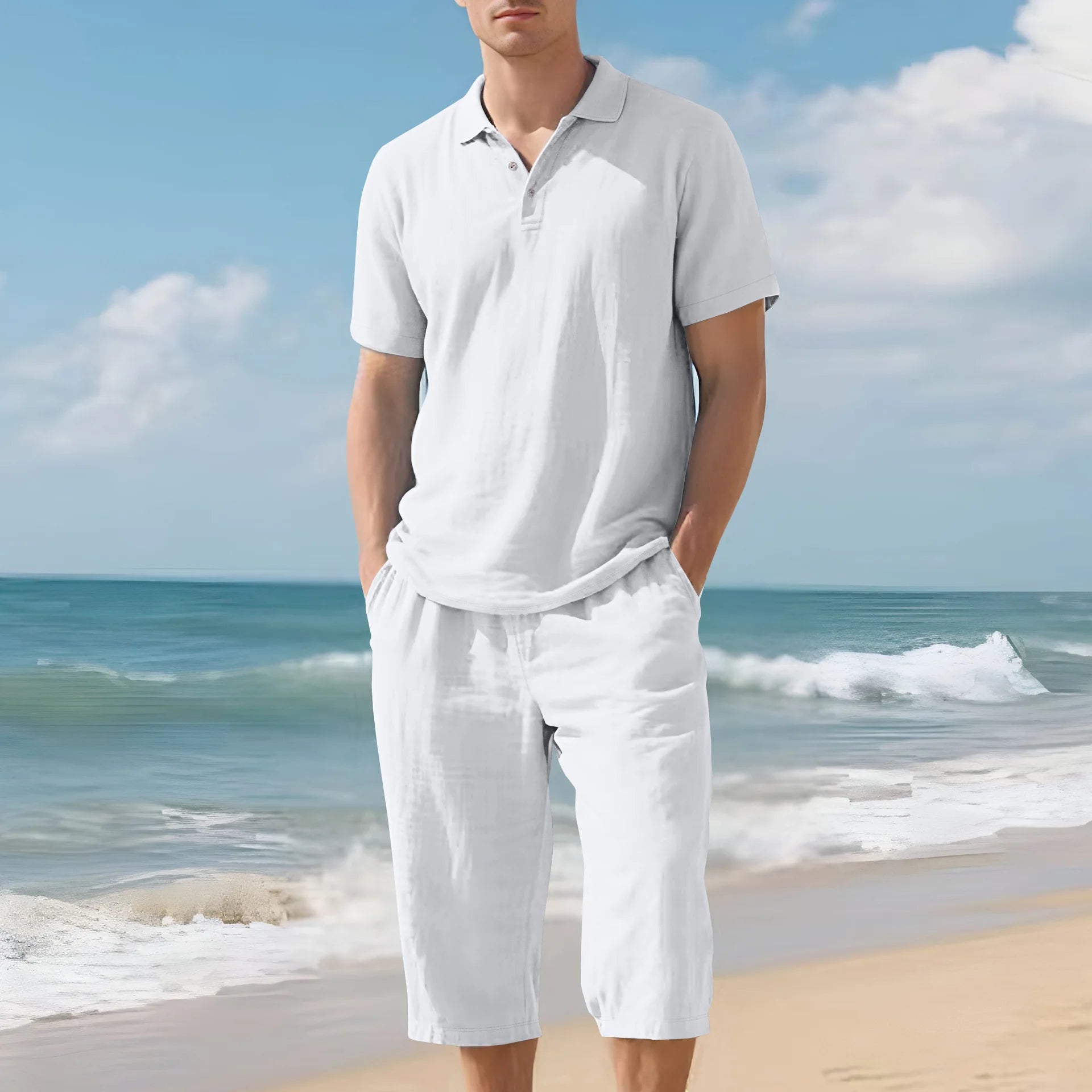 Men's Casual Linen 2 Piece Outfit