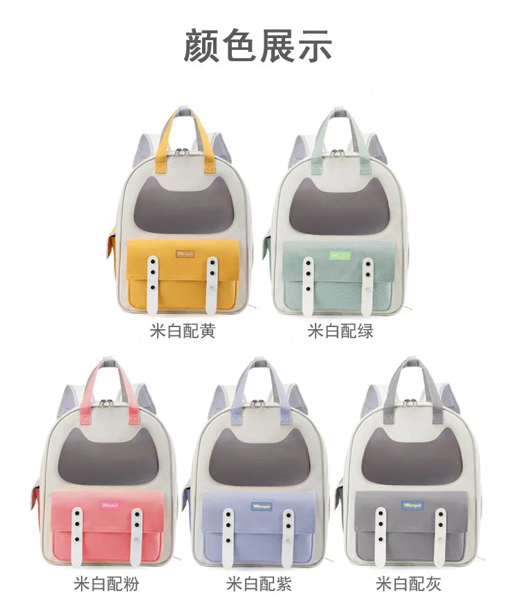 Portable Breathable Backpack for Carrying Pet Cats and Small Dogs
