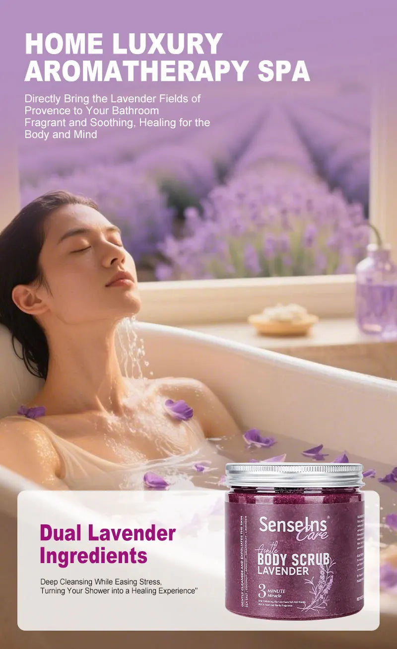 500g Lavender Body Scrub Shea Butter Exfoliating Deep Cleansing
