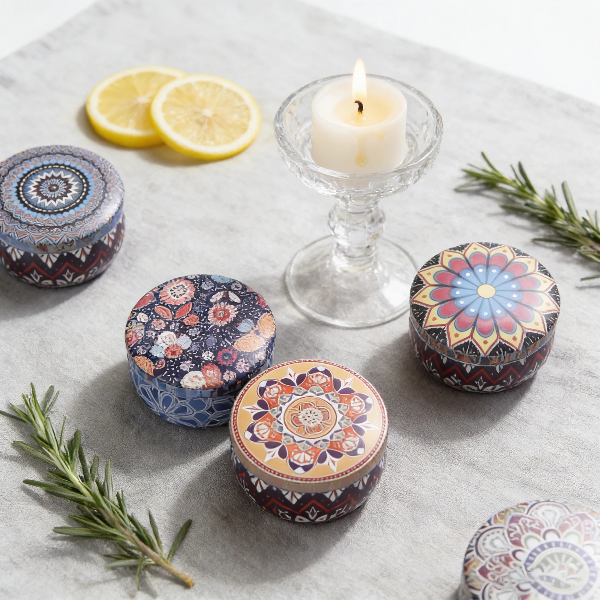 1 Pack of Ham-Scented Aromatherapy Candles, Small Tin Can Aromatherapy Candles, Available in White Tea Flower, Mint, Foxtail Grass, Honeysuckle, Bluebell, Jasmine, Lemongrass, Vanilla, Freesia, Lavender, Coconut Milk Scent, P