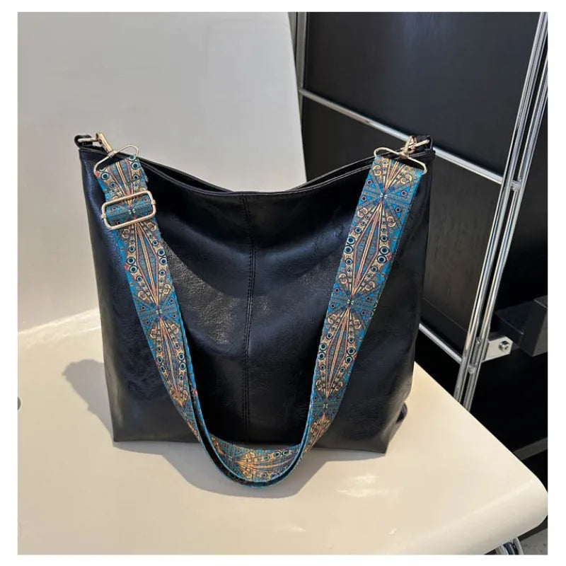 Boho Chic Faux Leather Shoulder Bag