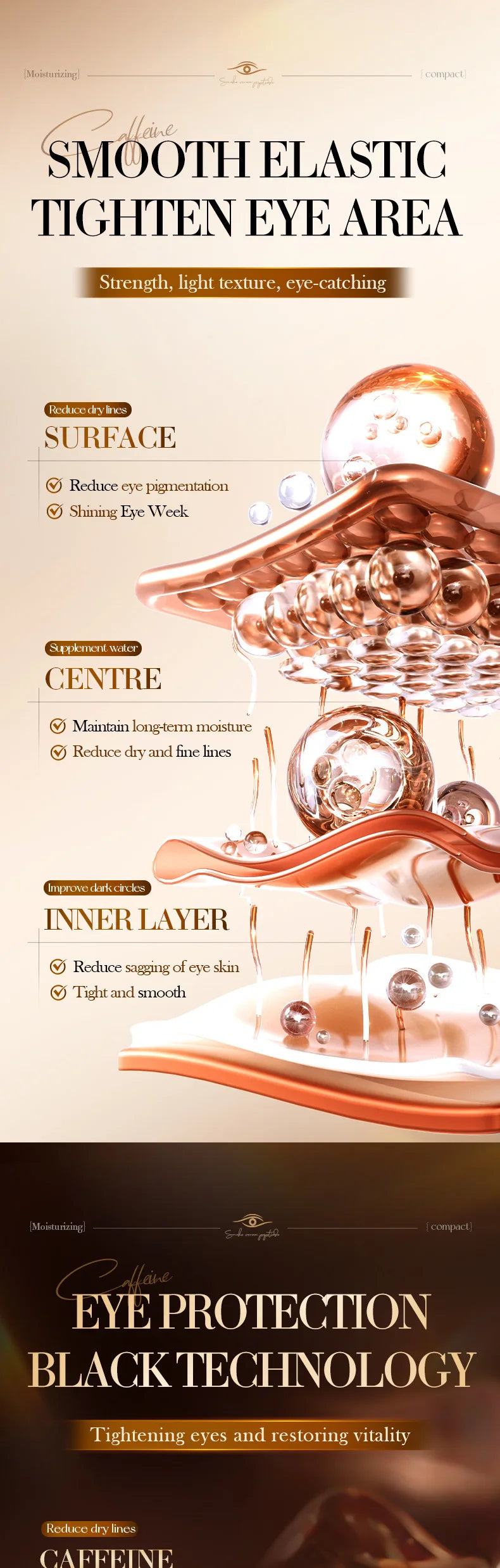 SADOER Snake Venom Peptide Caffeine Anti Wrinkle Massage Eye Cream