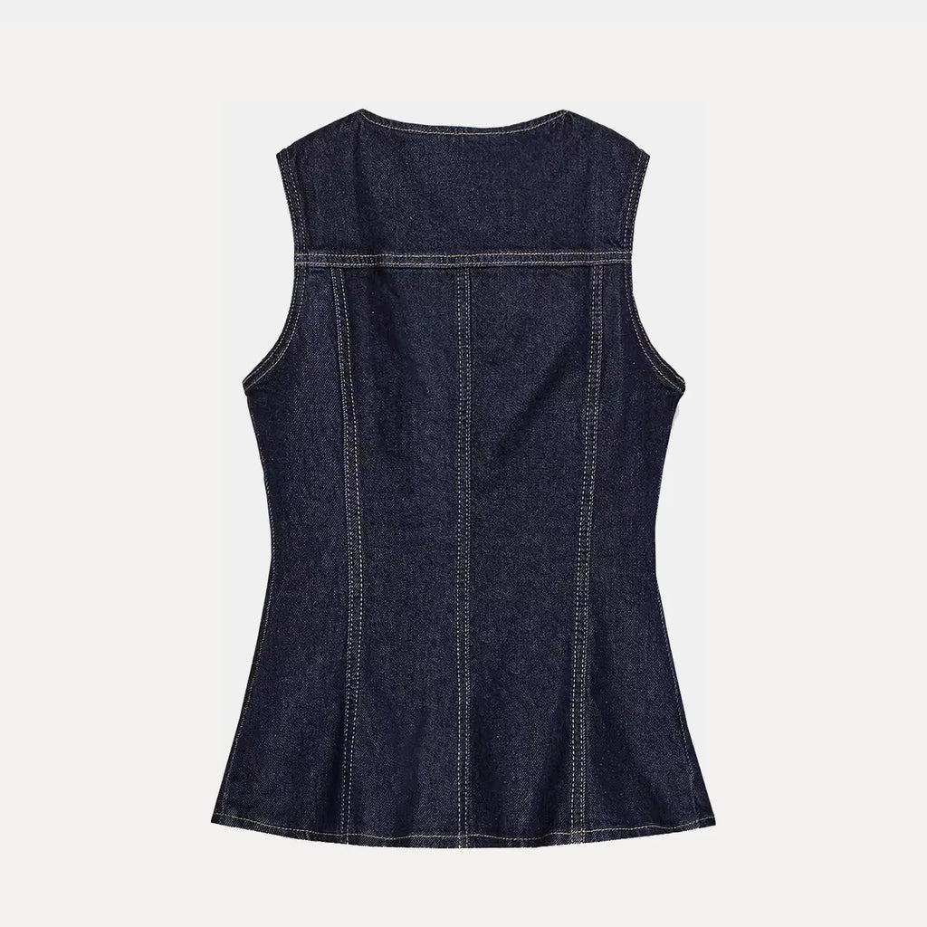 Slim Fit Denim Vest