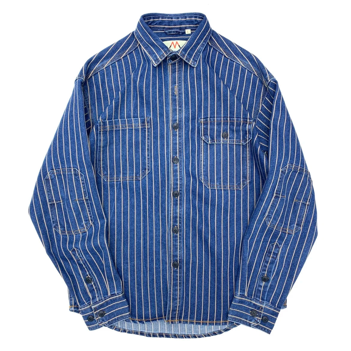 Autumn New American Retro Heavyweight Striped Denim Shirt Jacket