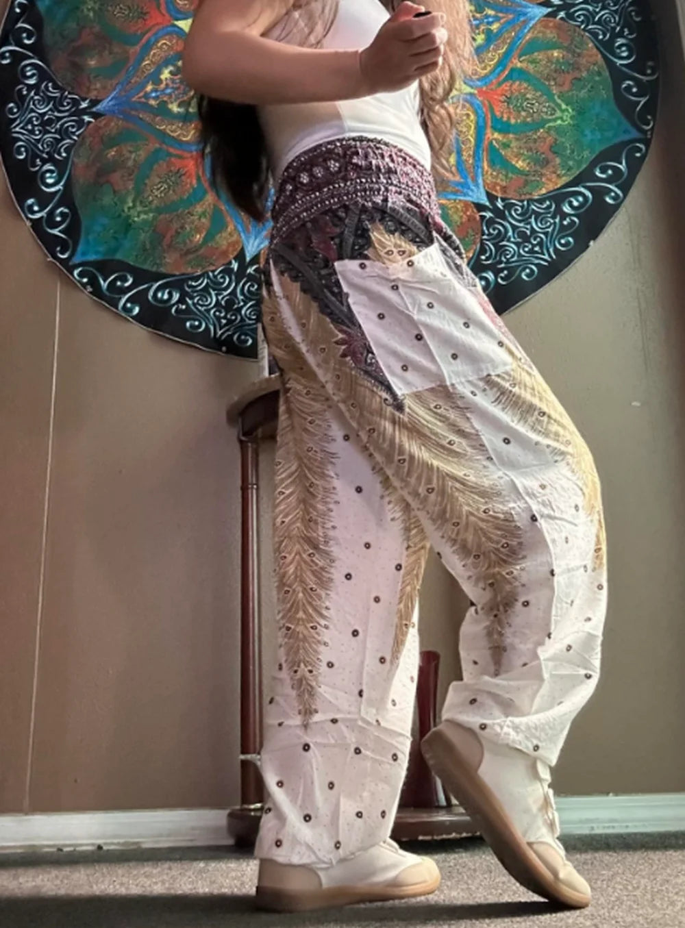 Boho Yoga Pants Wide Leg Women Harem Bohemian  Vintage Print
