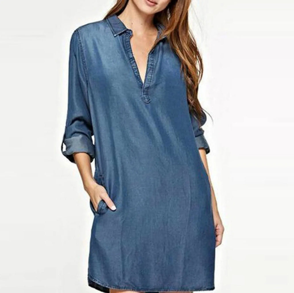 New Denim Shirt Dress for Women
