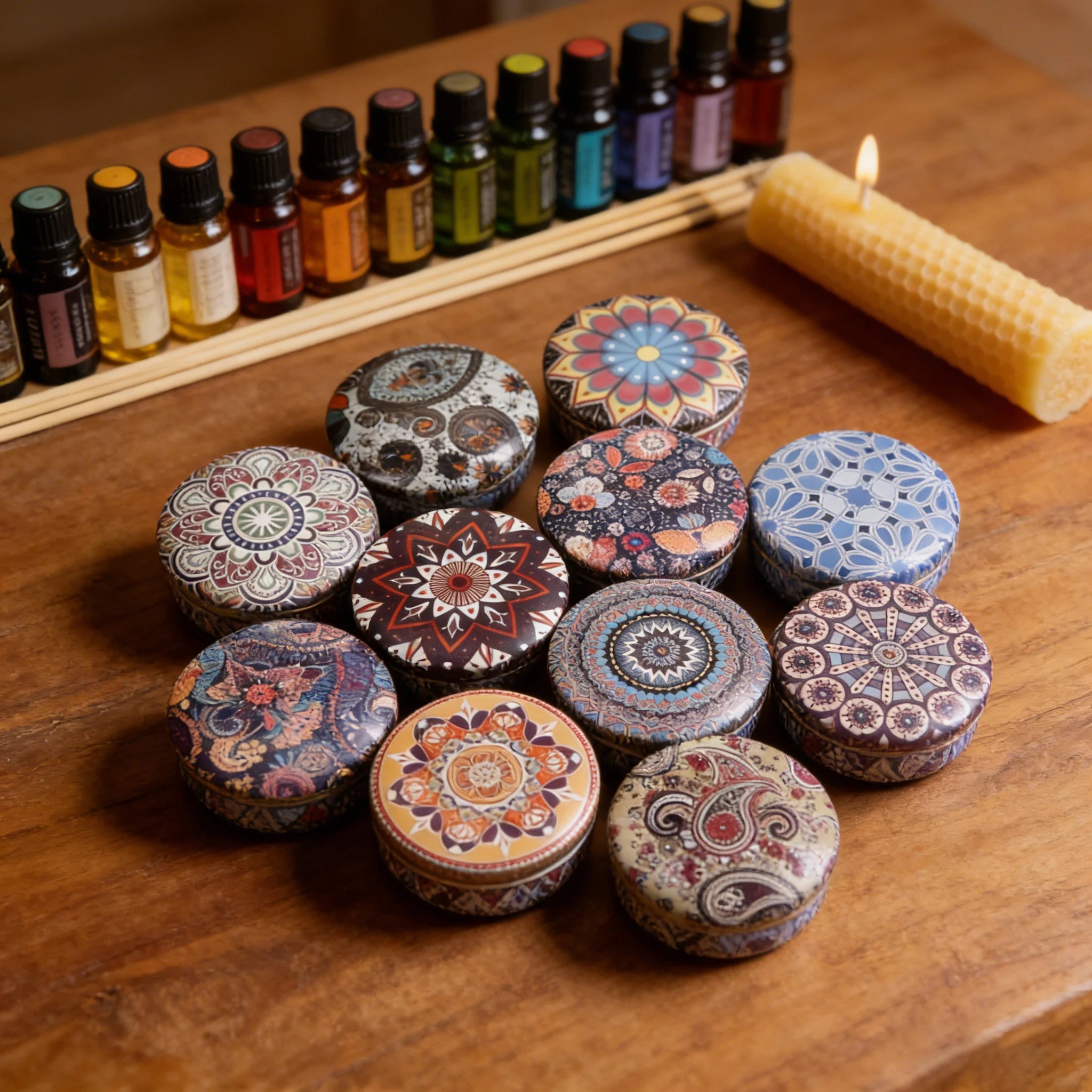 1 Pack of Ham-Scented Aromatherapy Candles, Small Tin Can Aromatherapy Candles, Available in White Tea Flower, Mint, Foxtail Grass, Honeysuckle, Bluebell, Jasmine, Lemongrass, Vanilla, Freesia, Lavender, Coconut Milk Scent, P