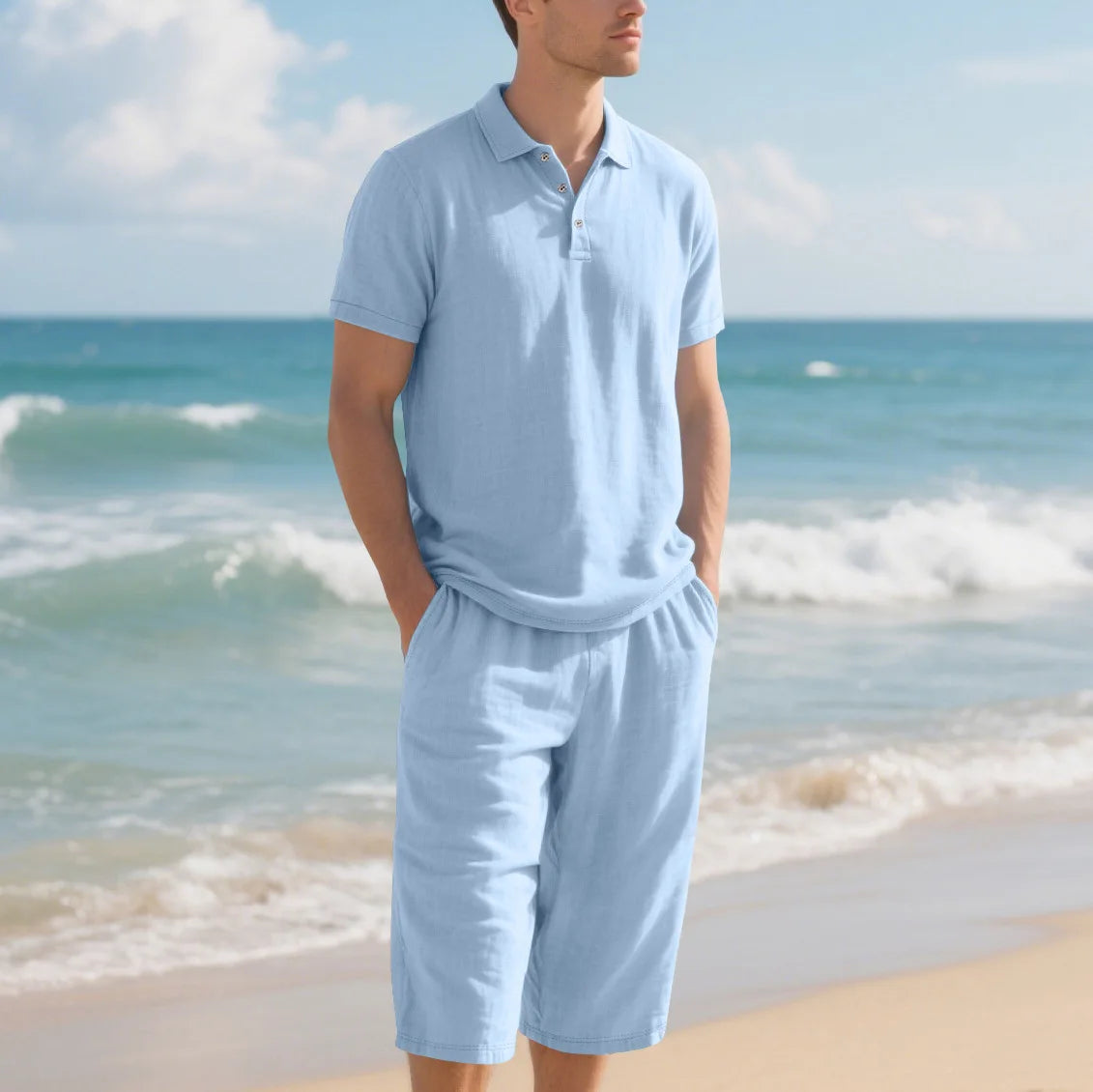 Men's Casual Linen 2 Piece Outfit
