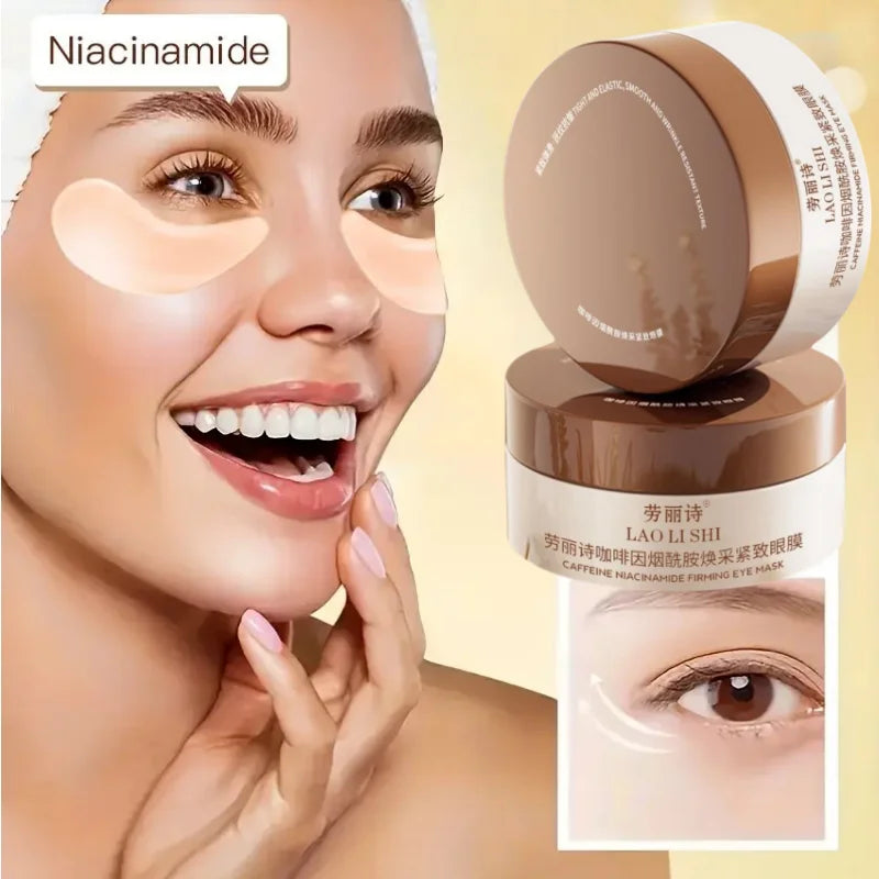 A Box of 60 Caffeine Nicotinamide Radiant Firming Eye Masks