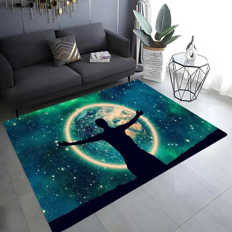 Colorful Yoga Pattern Floor Mats Door Decoration Home Living Room Floor Mats