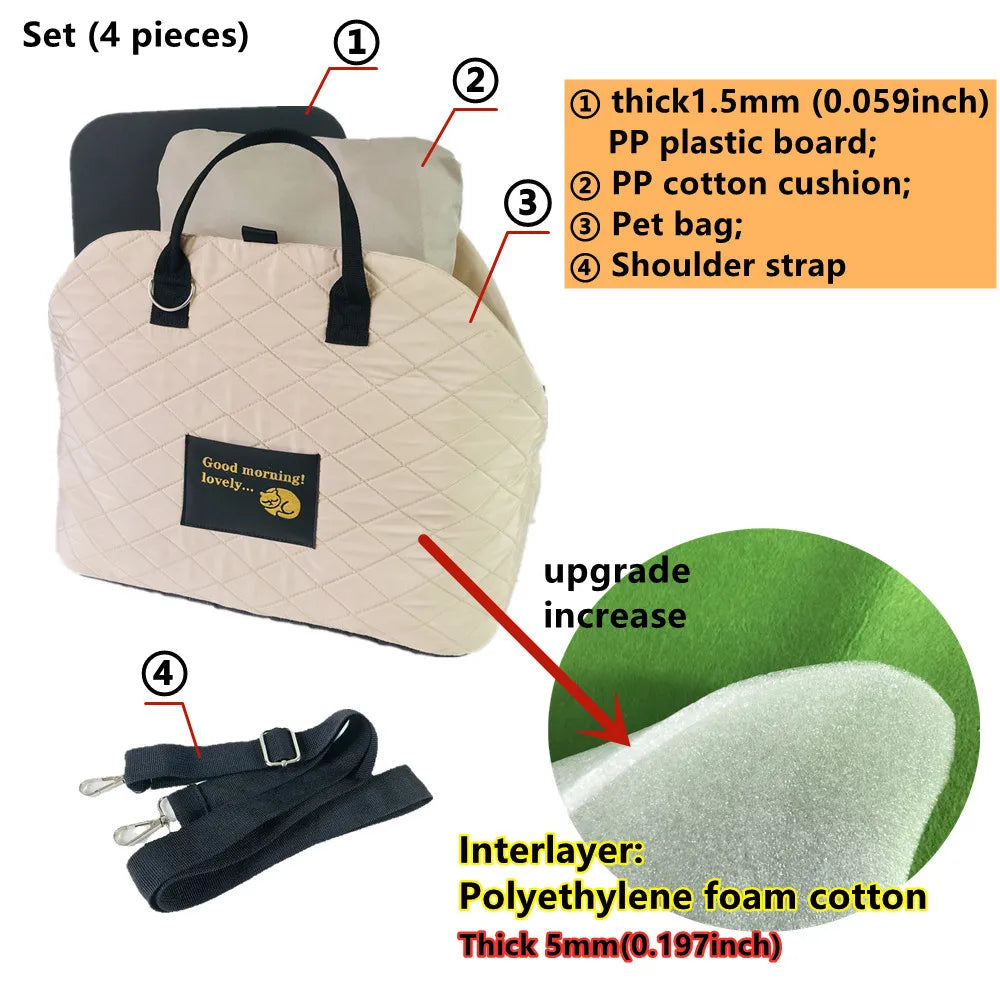 Car mounted dog kennel cat crossbody bag handbag