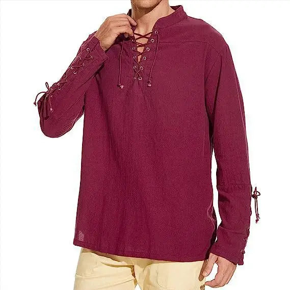 Men's Cotton Linen Shirt Long Sleeve