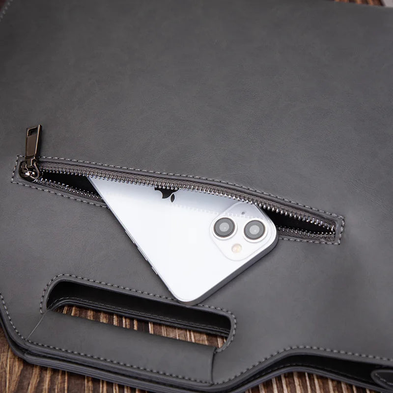 Vintage Leather Men's Tote Shoulder Bag