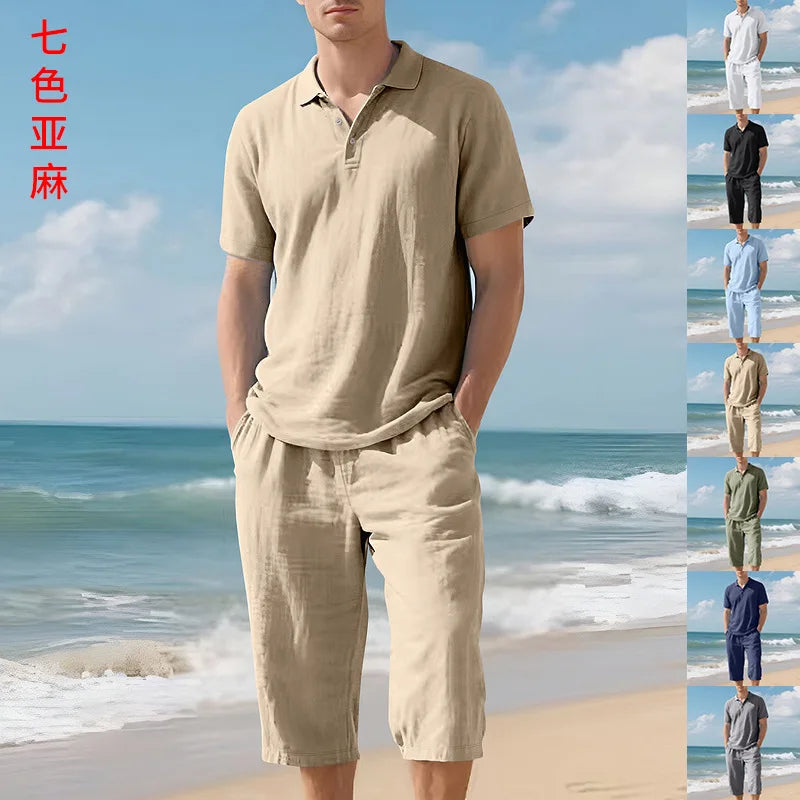 Men's Casual Linen 2 Piece Outfit