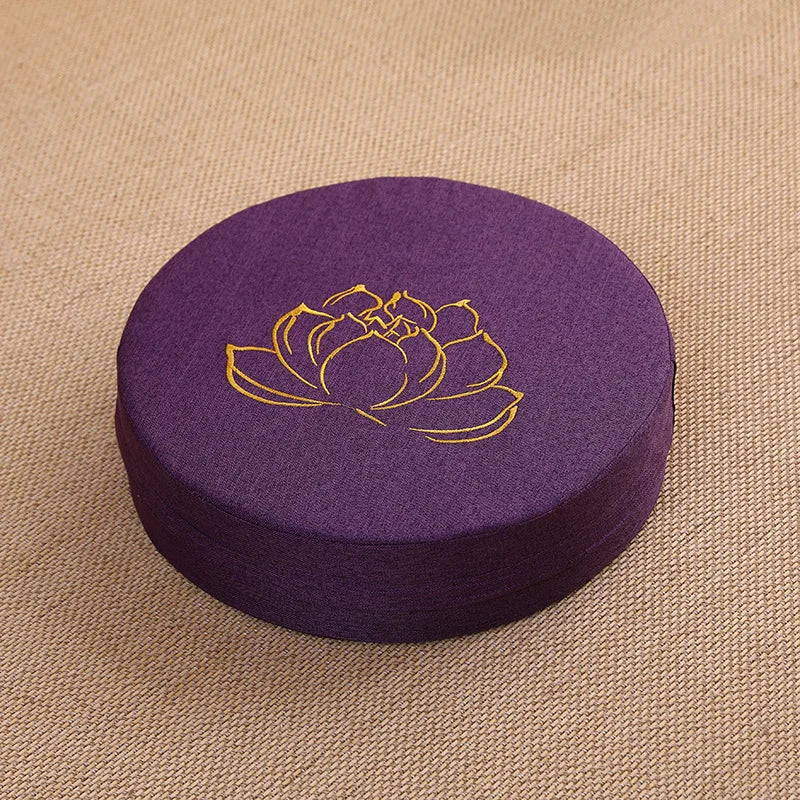 Yoga Meditation Linen Cushion Hard Lotus Texture Meditation Cushion
