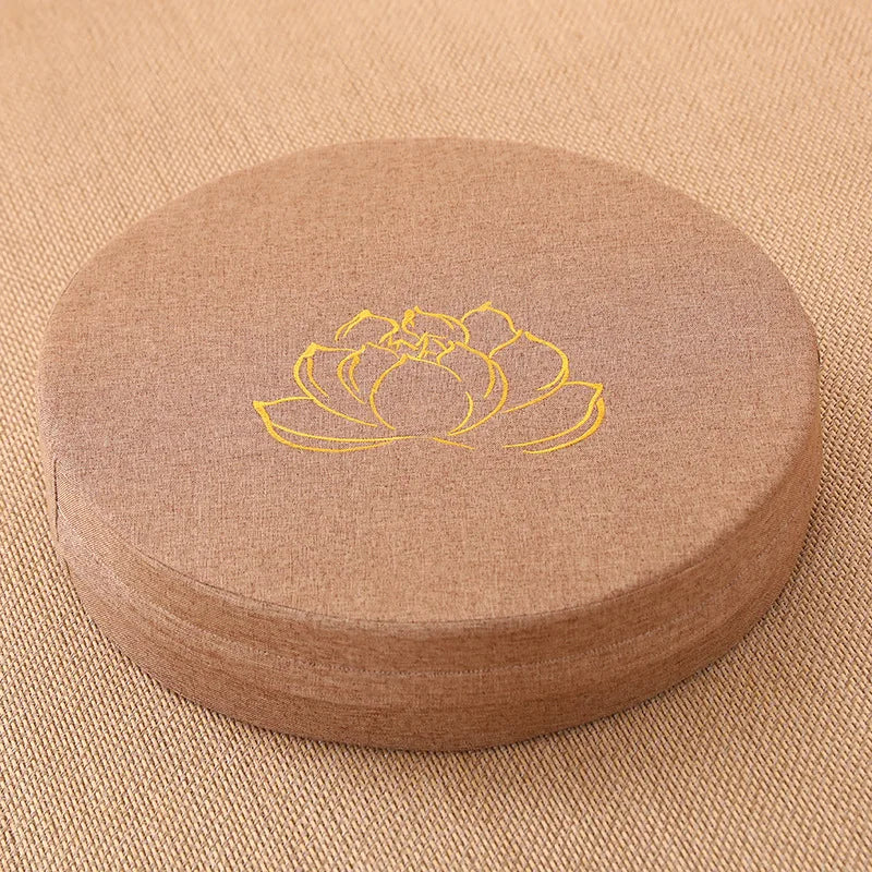 Yoga Meditation Linen Cushion Hard Lotus Texture Meditation Cushion