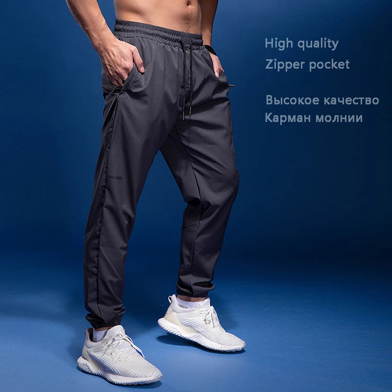 New Sport Pants Men Running Pants with Zipper Pockets
