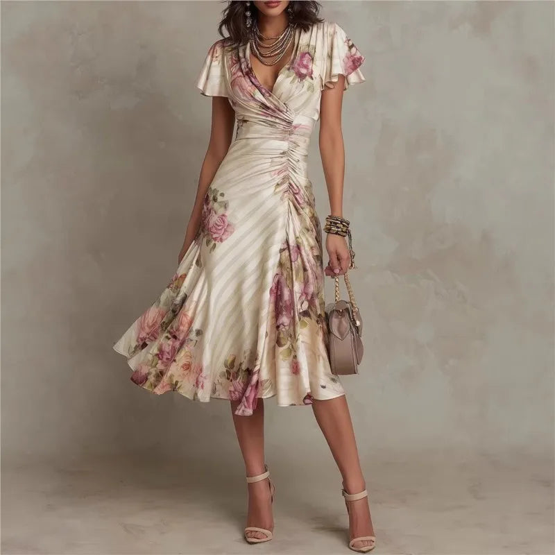 Boho Style Elegant Floral Print Dress