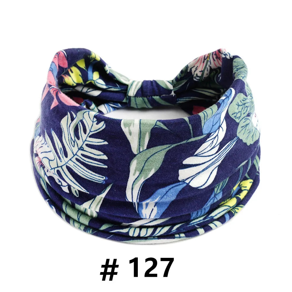 Boho Headbands for Women Cotton Wide Head Bands Stretch