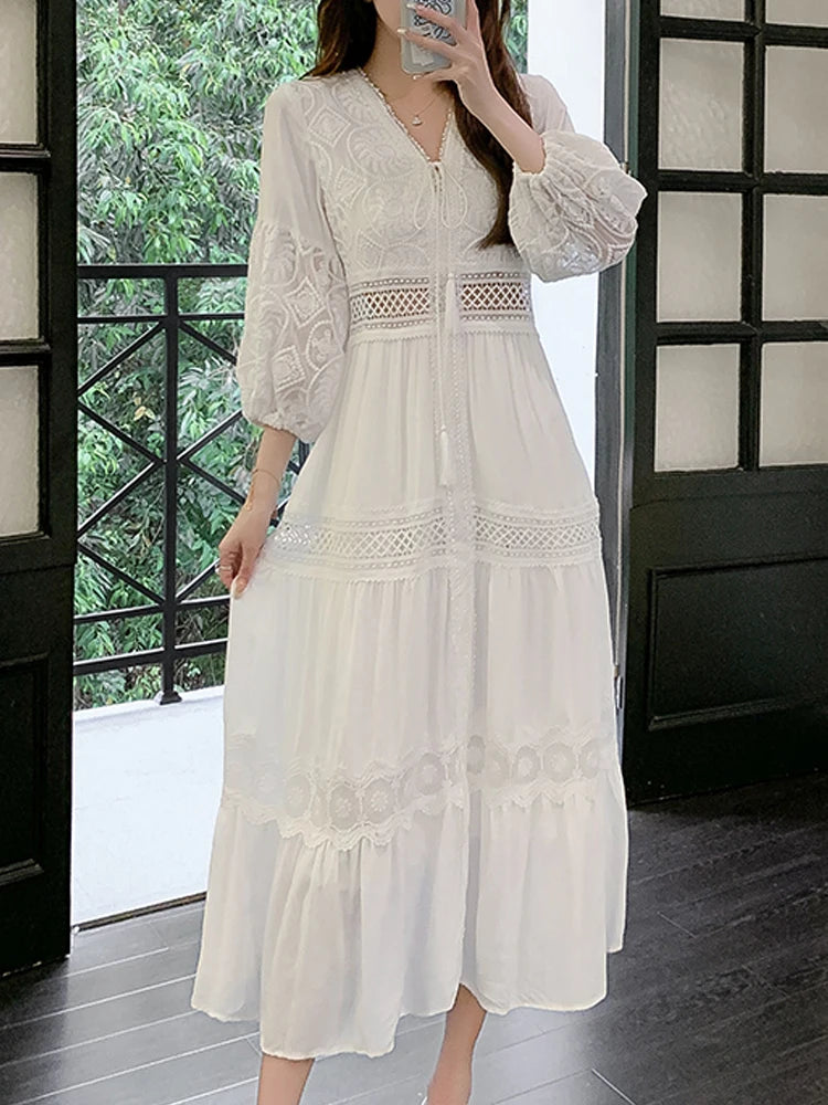 Women Summer Boho Lace Dresses