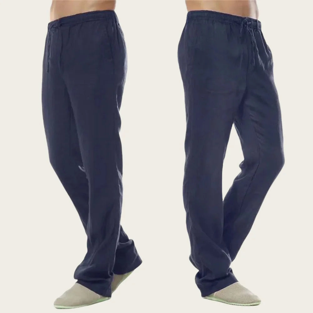 Boho Cotton Linen Pants for Men New Summer Lightweight Loose Fit
