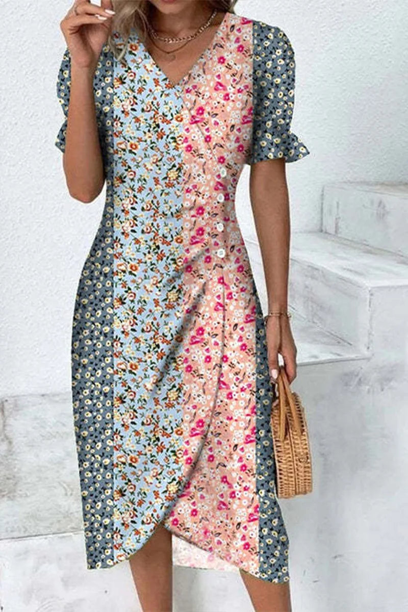 New 2026 Women's Boho Dresses Elegant Floral Print