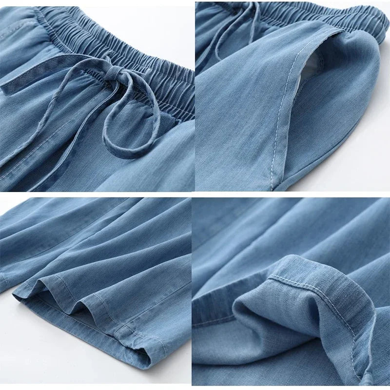 Women's Pants Summer Drawstring Wide-leg Pants