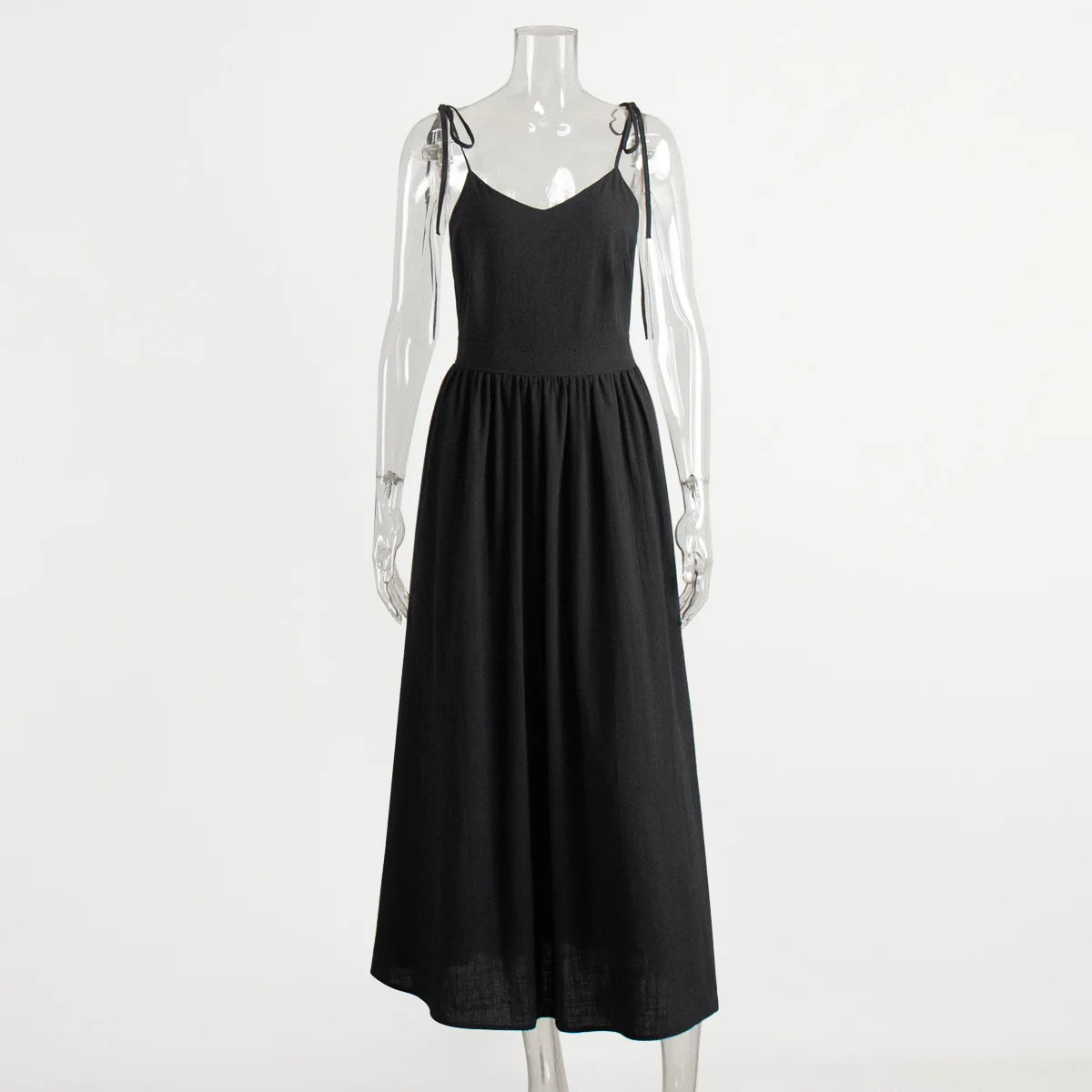 Women Summer Boho Long Dress Sleeveless Backless Spaghetti Strap Maxi Dress