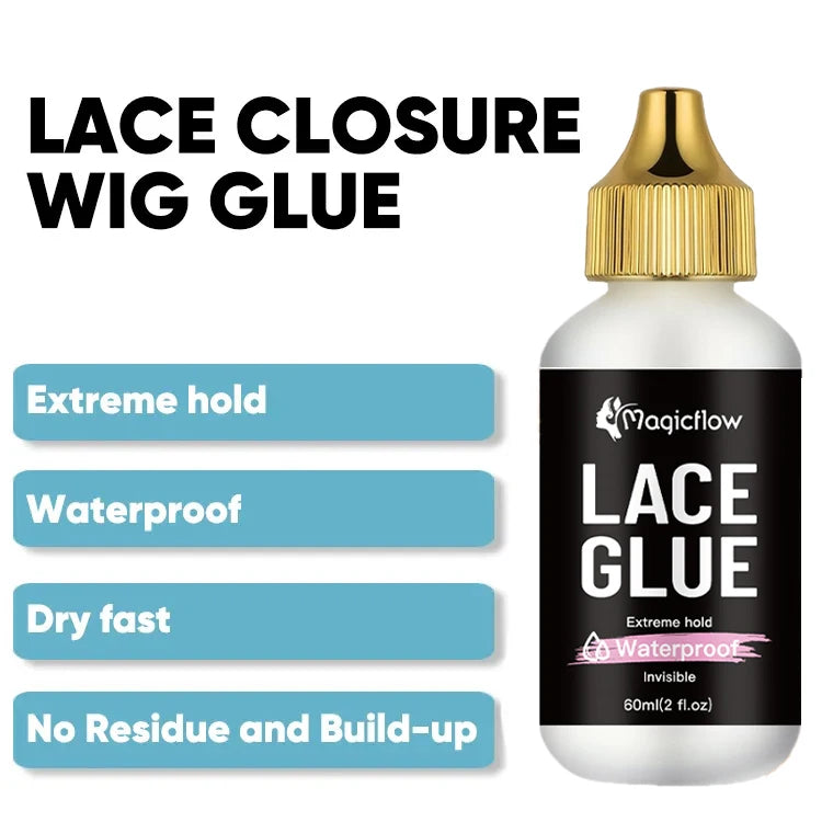 60ml/2 fl.oz Waterproof Wig Lace Glue - Strong Hold, Invisible, Quick Dry & Easy Removal
