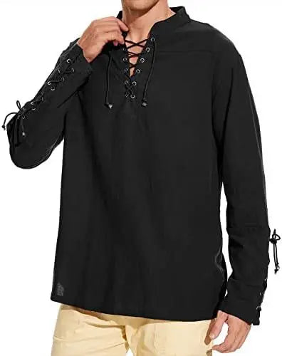 Men's Cotton Linen Shirt Long Sleeve